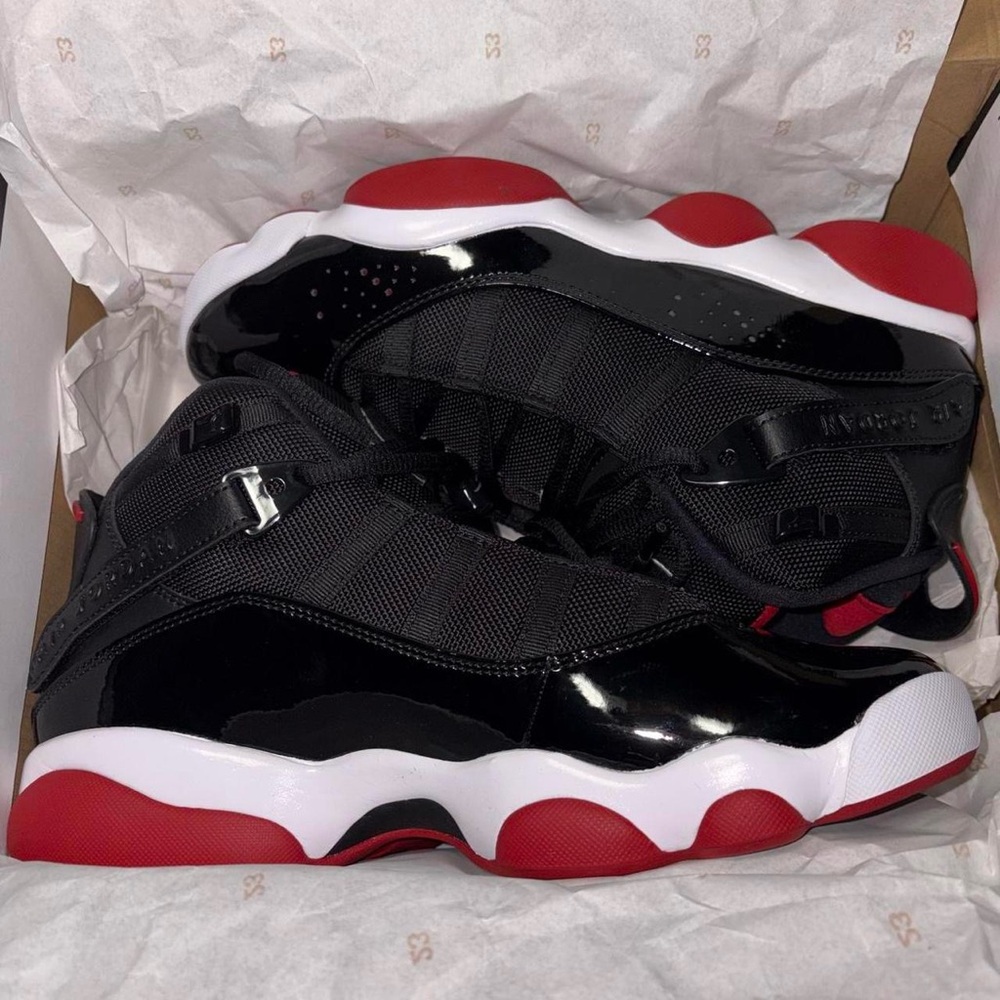 Jordan 6 rings black red white